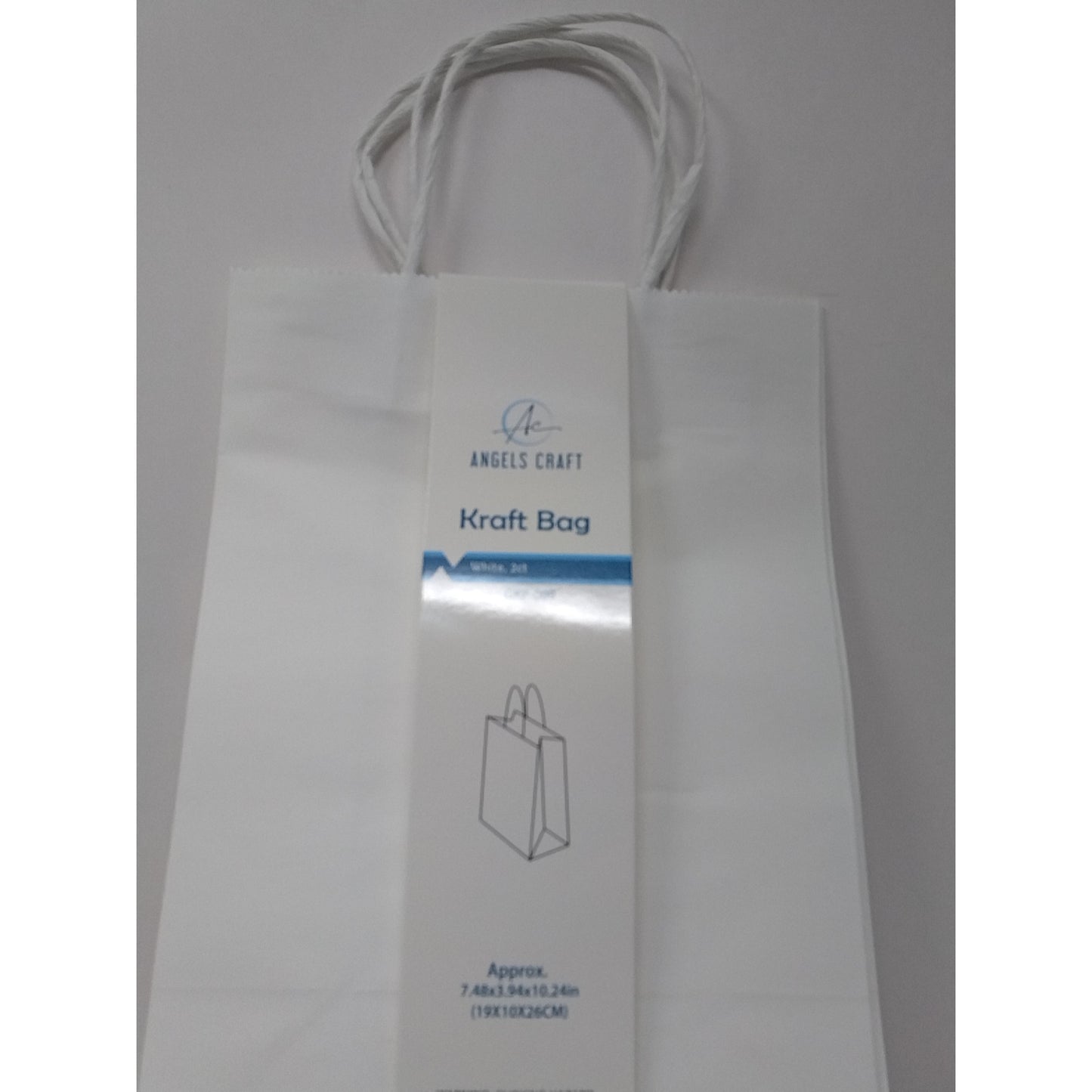 KRAFT BAG-WHITE 2CT 7.48X3.94X10.24IN