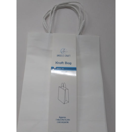 KRAFT BAG-WHITE 2CT 7.48X3.94X10.24IN