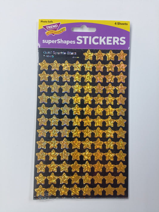 GOLD STARS SUPERSHAPES STICKERS 400