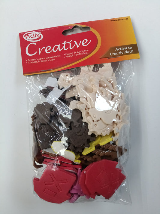 ANIMAL GOMA EVA ADHESIVA 75PZS