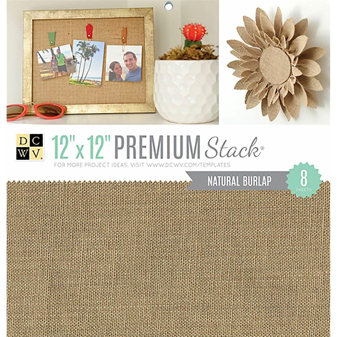 NATURAL BURLAP SPECIALITY CARDSTOCK PAD 12X12