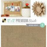 NATURAL BURLAP SPECIALITY CARDSTOCK PAD 12X12