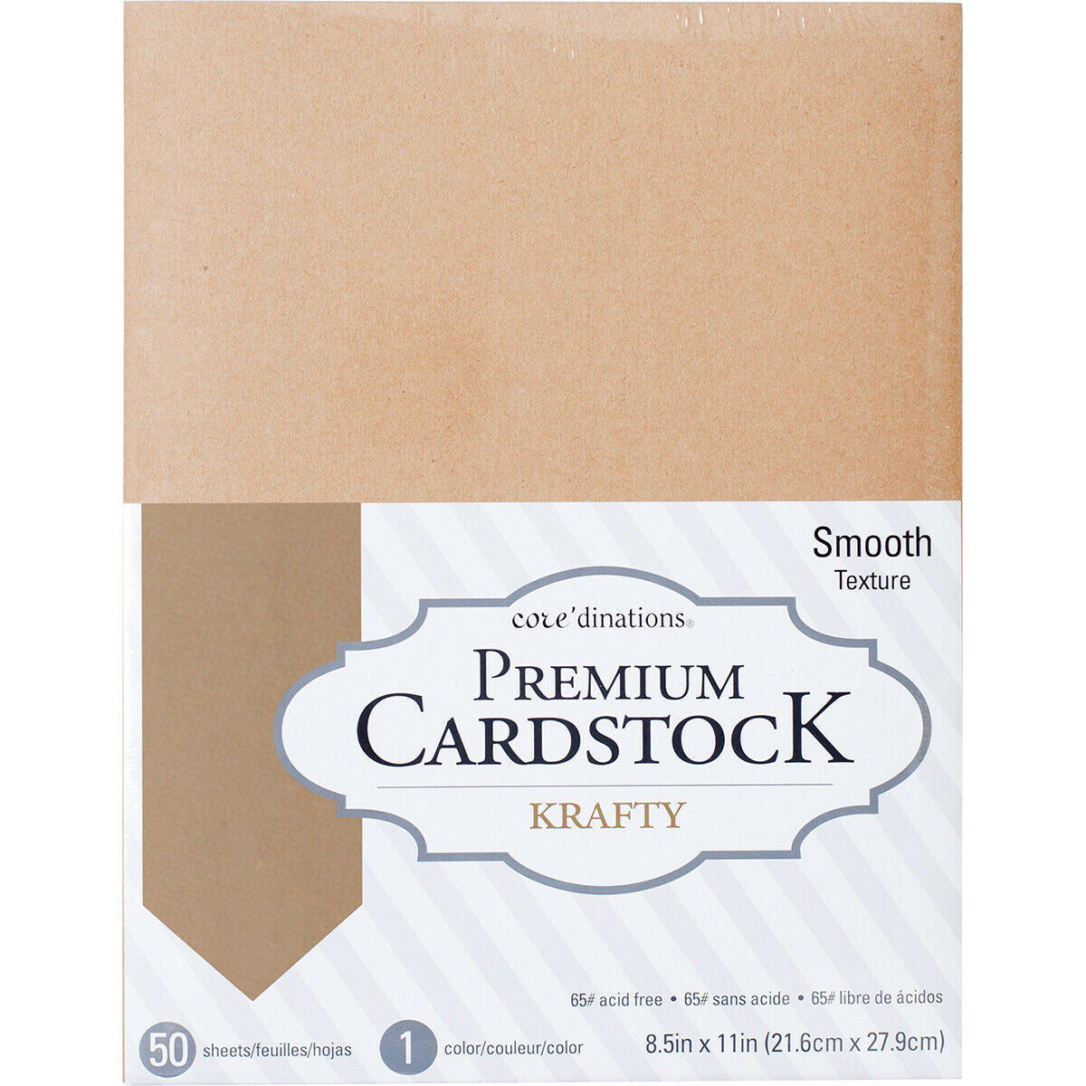 KRAFTY CARDSTOCK SMOOTH 8.5X11 50 PACK 65LBS