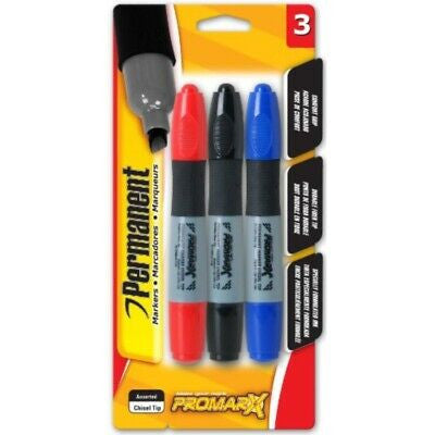 PERMANENT MARKER W/GRIP BULLET TIP ASST PQ.3