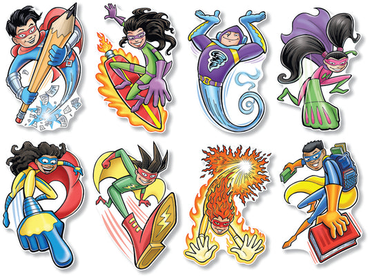 BULLETIN BOARD SUPERHEROES SET 8PCS