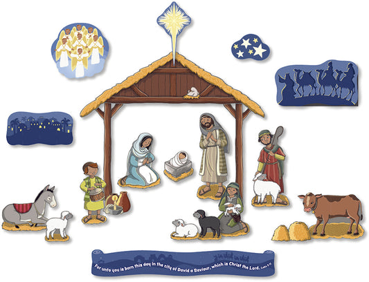 CHILDRENS NATIVITY BULLETIN BOARD SET 23 PCS