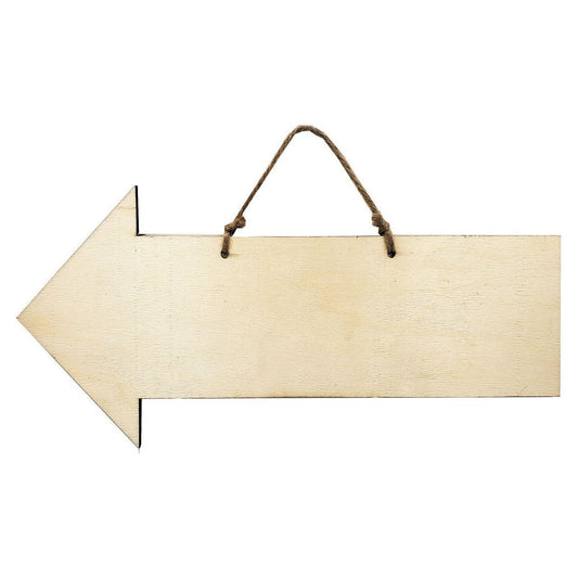 WOODEN BOARD, THICK ARROW WITH HANDLE 13" LONG