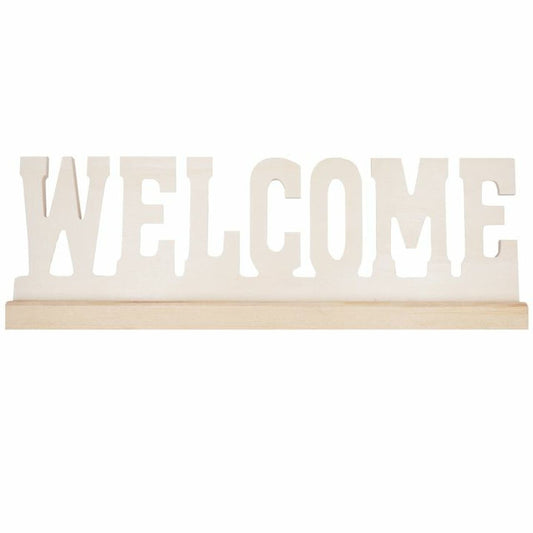 WOOD WORDS WITH BASE-WELCOME 11" LONG