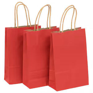 CRAFT BAG MEDIUM 19X10X25CM RED 3PC