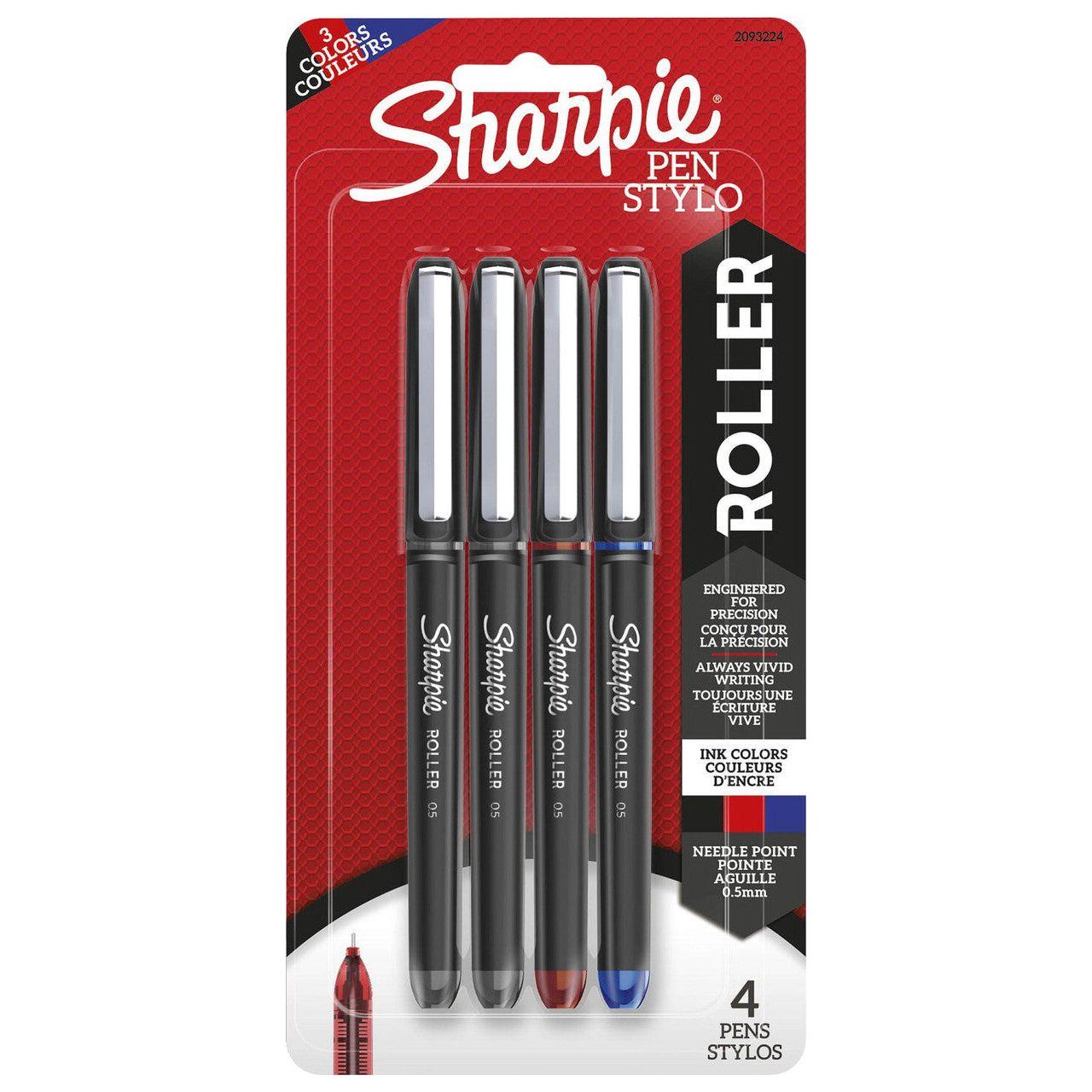 SHARPIE 0.5MM ROLLER 4CT ASST
