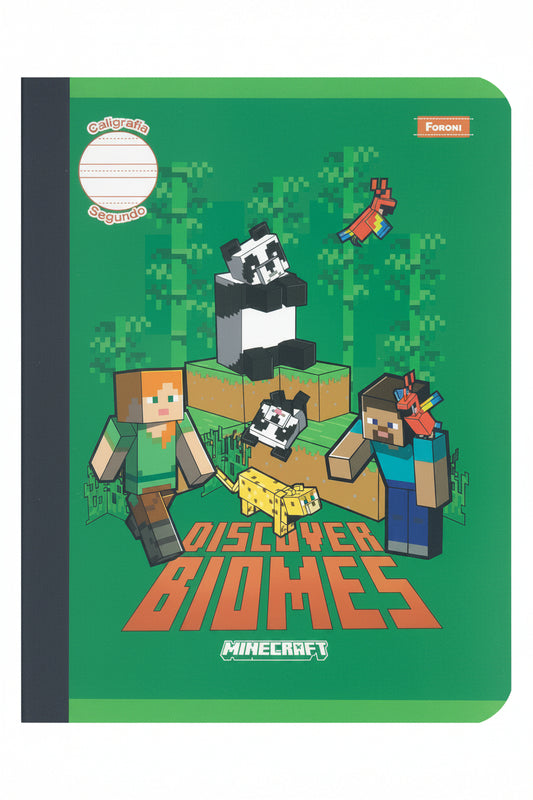 Libreta Caligrafia Primaria 2do Minecraft 160 PG