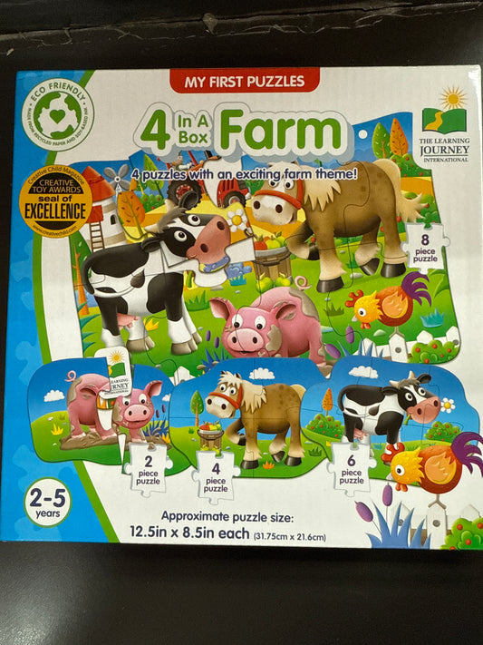 MY FIRST PUZZLE SETS 4-IN-A-BOX PUZZLES - FARM