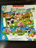 MY FIRST PUZZLE SETS 4-IN-A-BOX PUZZLES - FARM