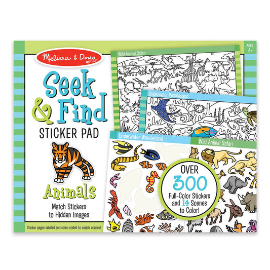SEEK & FIND STICKER PAD- ANIMAL