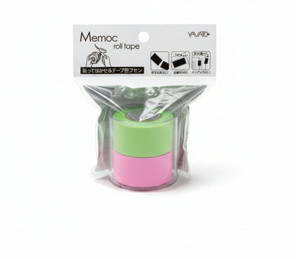 Memoc Roll Tape | Self- Stick paper Notes| Green/Pink