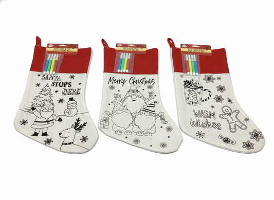 STOCKING DIY W/MARKERS 3ASTD 41x21C