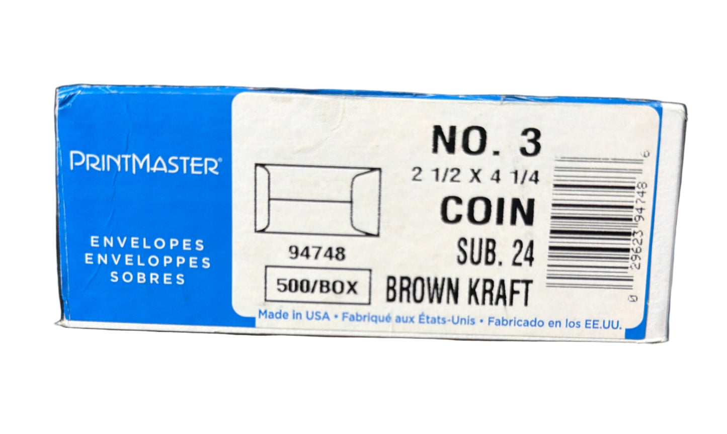 SOBRE COIN 2-1/2" X 4-1/4" CJ.500 #3