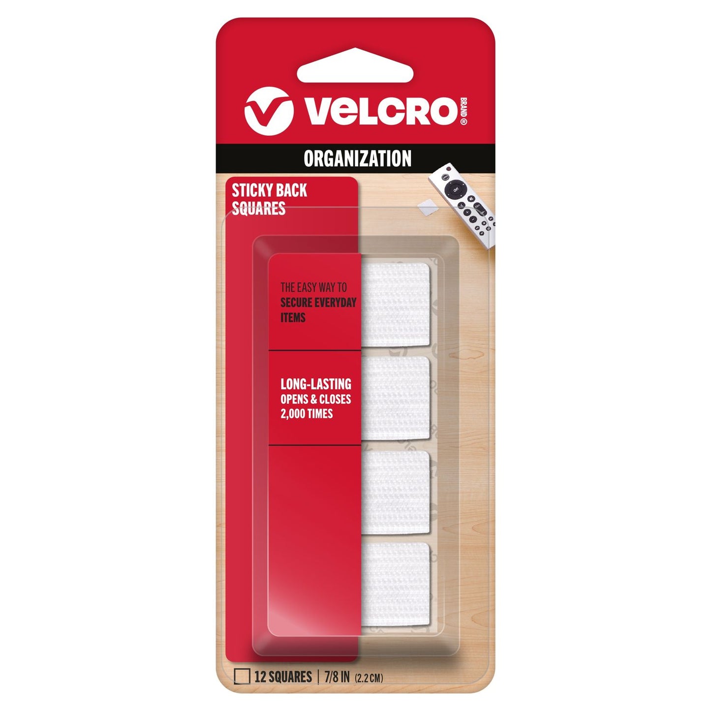 VELCRO® Brand Sticky Back Squares | .875" | 12Pkg