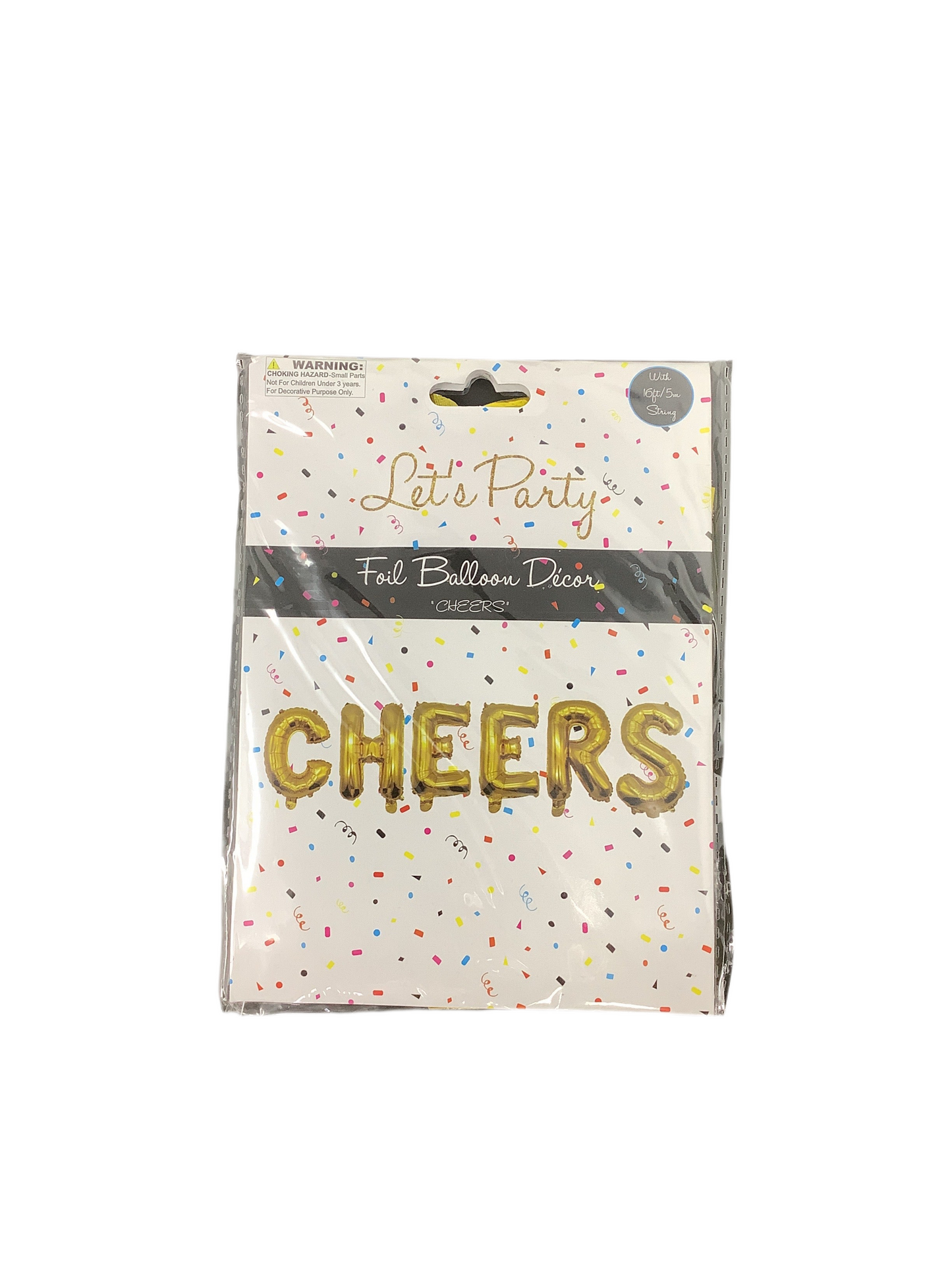 BALLOON FOIL CHEER GOLD/SILVER 4'X12'