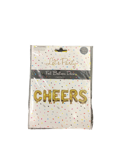 BALLOON FOIL CHEER GOLD/SILVER 4'X12'