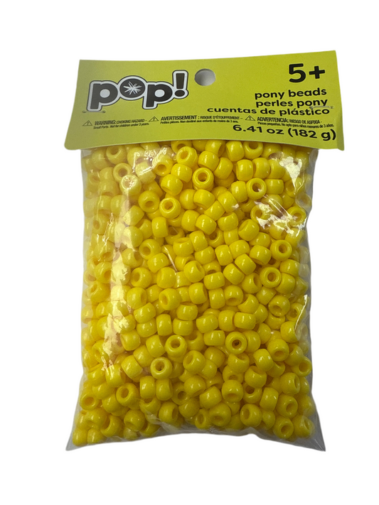 POP! POSSIBILITIES PONY BEADS YELLOW 9MM