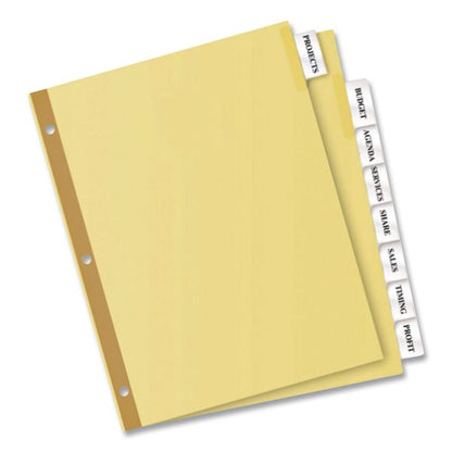 Plastic Insertable Dividers 8 Tab Letter Clear