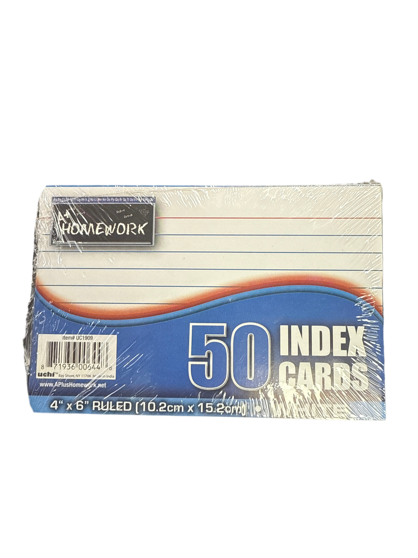 Ruled Indez Card White 4” x 6” Pq. 50