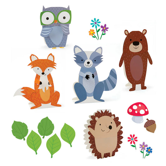 STAND-UP WOODLAND FRIENDS BULLETIN BOARD SET 13PCS