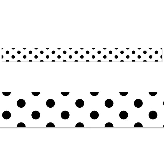 BLACK POLKA DOTS EZ BORDER 48FT. 24 STRIPS