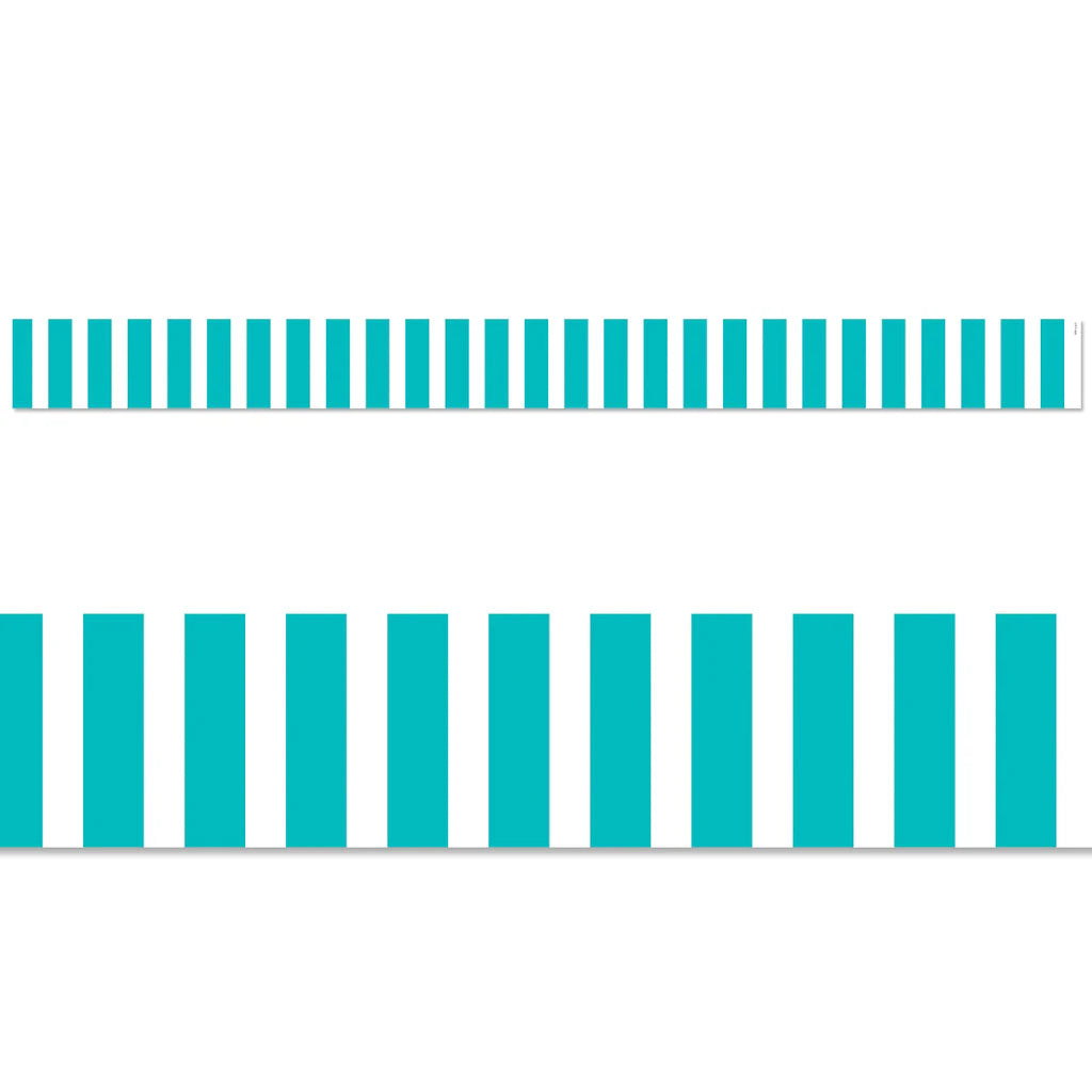 TURQUOISE BOLD STRIPES EZ BORDER 48FT. 24 STRIPS