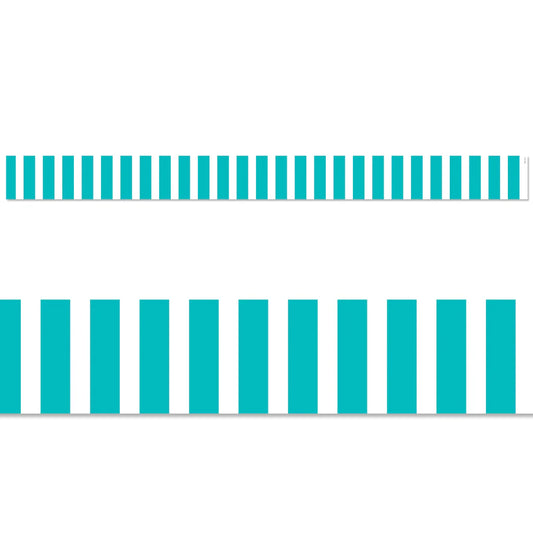 TURQUOISE BOLD STRIPES EZ BORDER 48FT. 24 STRIPS