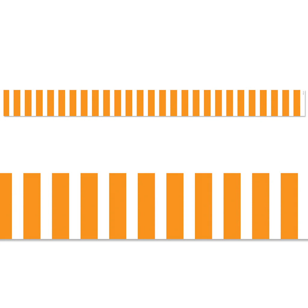 ORANGE BOLD STRIPES EZ BORDER 48FT. 24 STRIPS