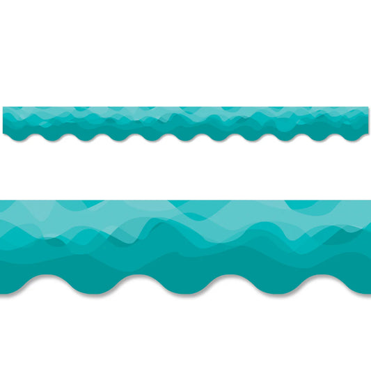 WAVES OF TEAL BORDER (MYSTICAL MAGICAL, EZ BORDER)