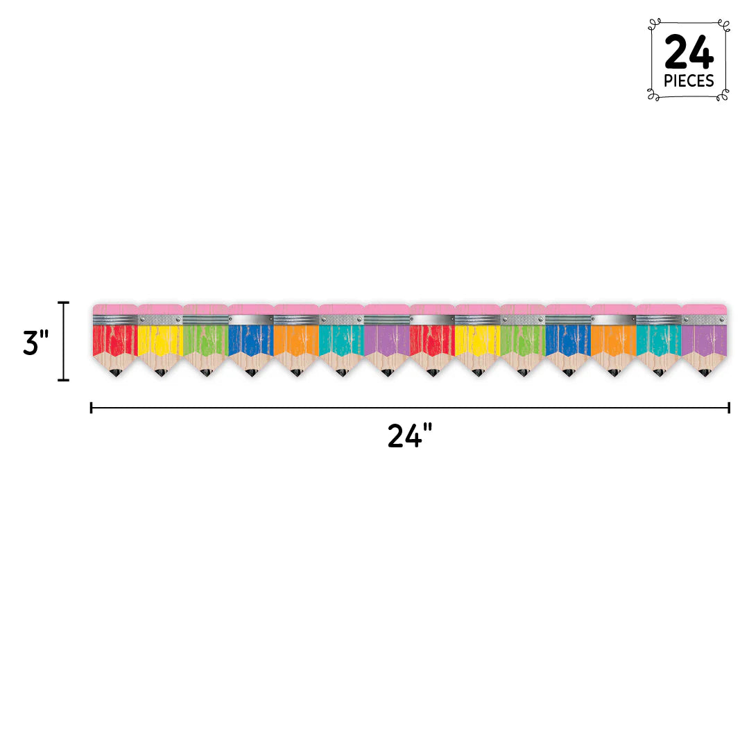 Rustic Pencils EZ Border Upcycle Style | 48ft. |24 strips
