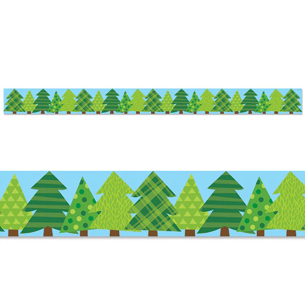 Patterned Pine Trees EZ Border | Woodland Friends | 24pcs | 24 inch strips