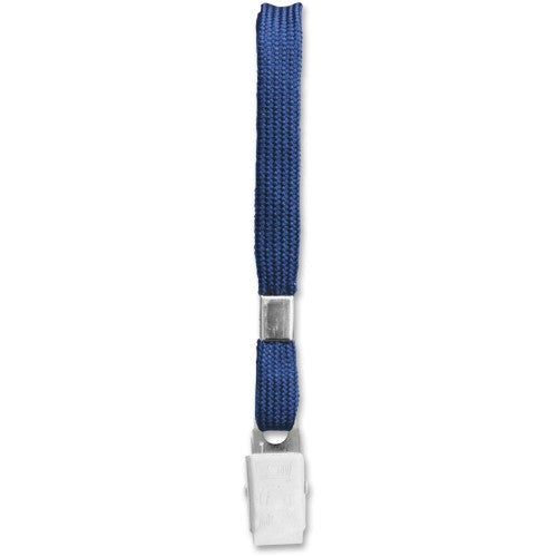 FLAT METAL CLIP LANYARD BLUE
