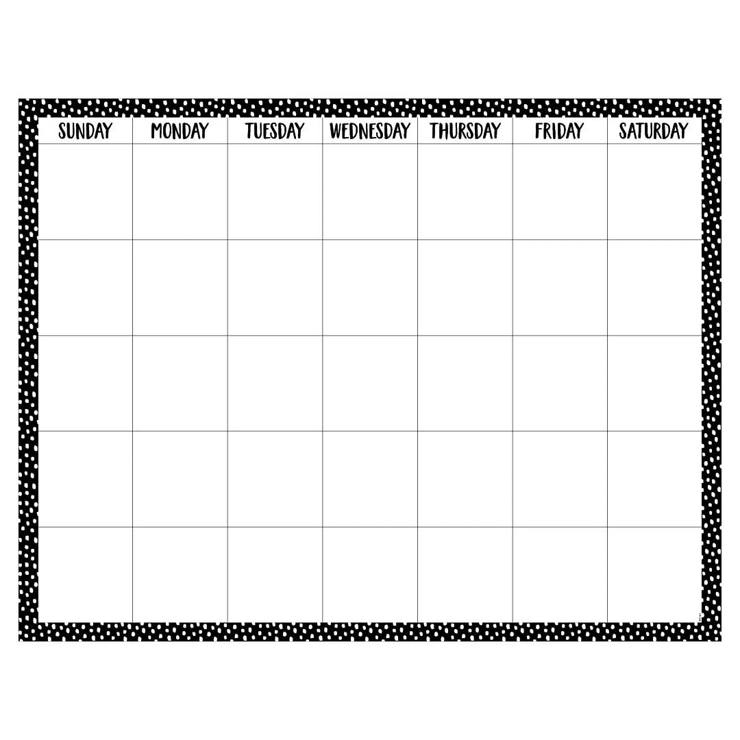 Messy Dots on Black Calendar Chart