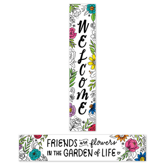 BRIGHT BLOOMS WELCOME BANNER