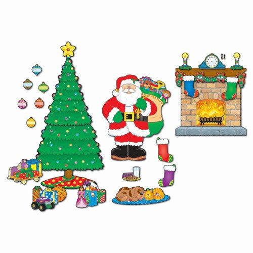 BULLETIN BOARD SET CHRISTMAS SCENE