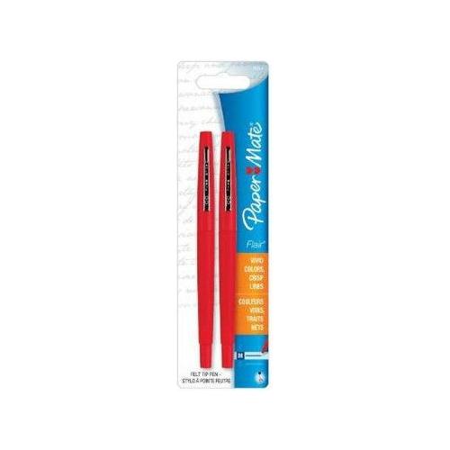 FLAIR FELT TIP PEN MEDIUM RED PQ.2