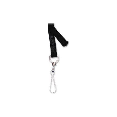 FLAT LANYARDS W/HOOK BLACK