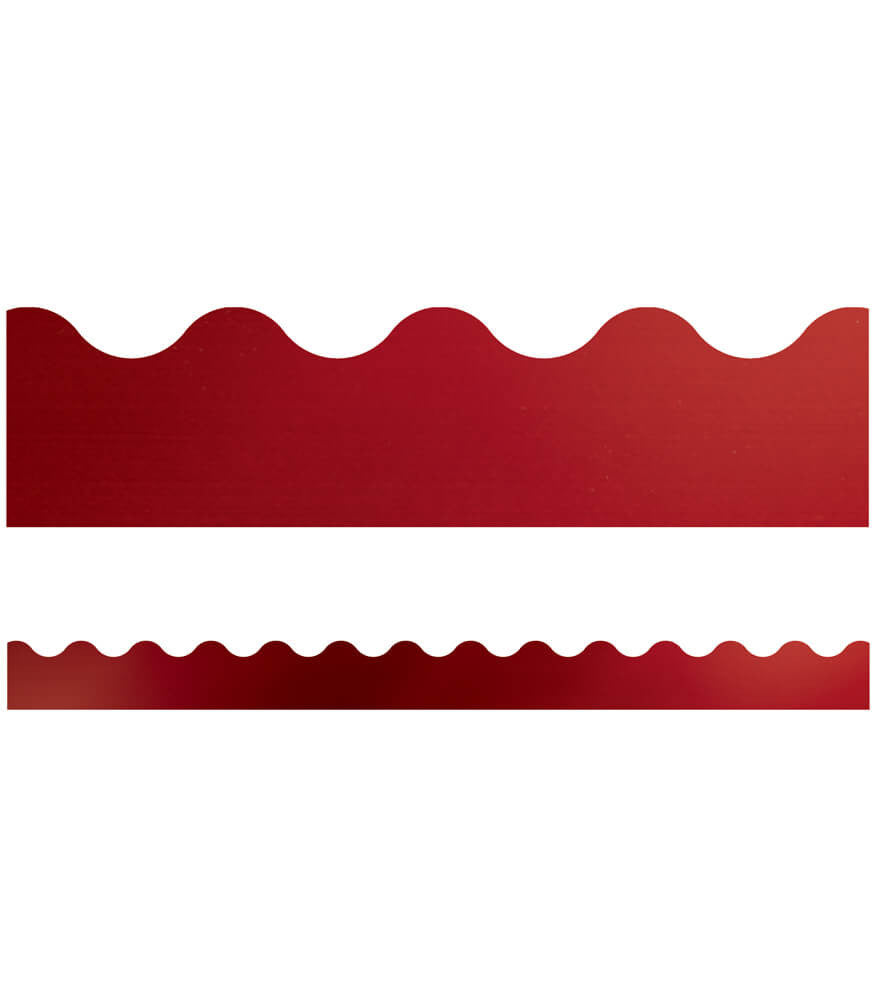 Cherry Foil Scalloped Bulletin Board Borders | 13 strips