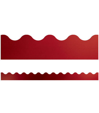 Cherry Foil Scalloped Bulletin Board Borders | 13 strips