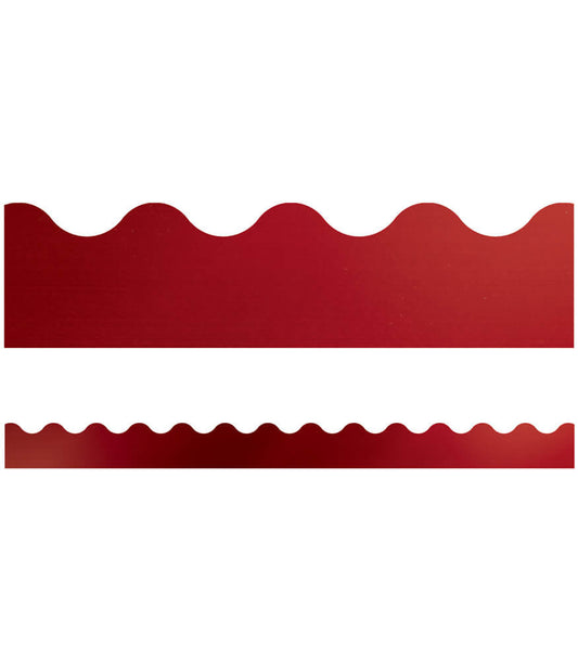 Cherry Foil Scalloped Bulletin Board Borders | 13 strips