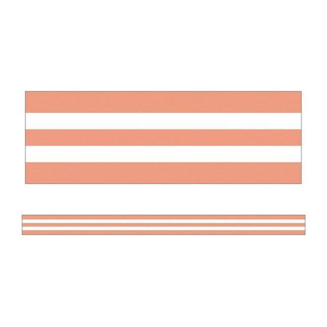CORAL & WHITE STRIPES STRAIGHT BORDERS