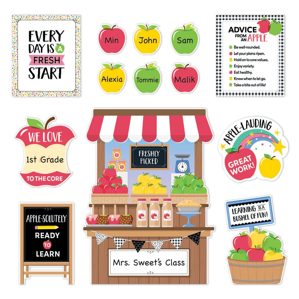 APPLE TIME BULLETIN BOARD SET 39 PCS