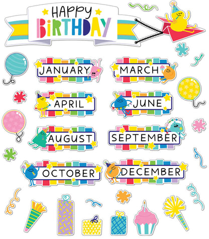 Happy Place Birthday Bulletin Board Set |  73 pieces