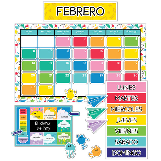 Happy Place Spanish Calendar Bulletin Board Set | 138 pieces