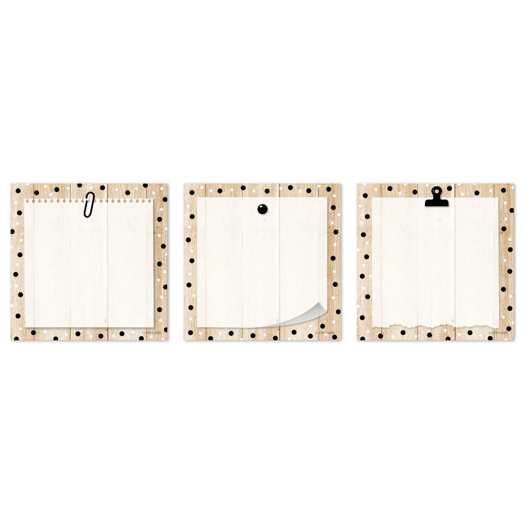 POLKA DOTS ON WOOD 3INCH DESIGNER CUT OUTS 36 PCS