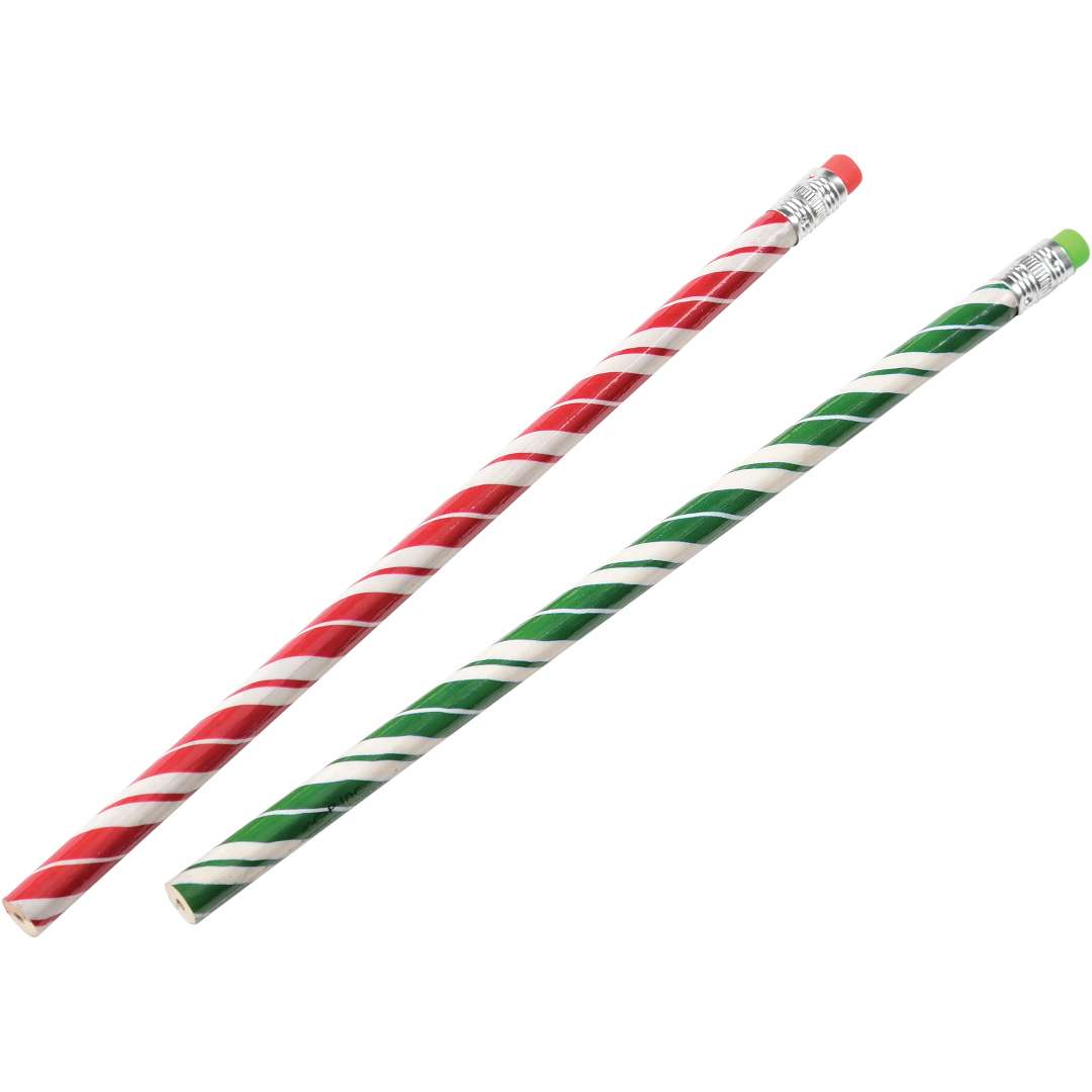 Candy Cane Stripe Pencils 12pcs